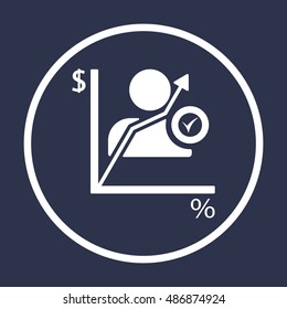 Business graph icon,vector.