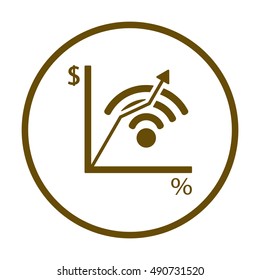 Business graph icon,vector.
