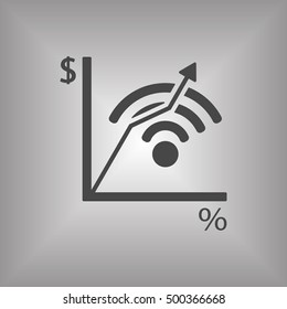 Business graph icon,vector.