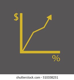 Business graph icon,vector.