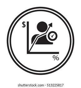 Business graph icon,vector.