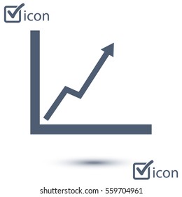 Business graph. Infographic. Chart icon. Growing graph simbol. Flat design style.