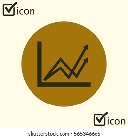 Business graph. Infographic. Chart icon. Growing graph simbol. Flat design style.