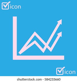 Business graph. Infographic. Chart icon. Growing graph simbol. Flat design style.