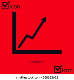 Business graph. Infographic. Chart icon. Growing graph simbol. Flat design style.