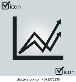 Business graph. Infographic. Chart icon. Growing graph simbol. Flat design style.