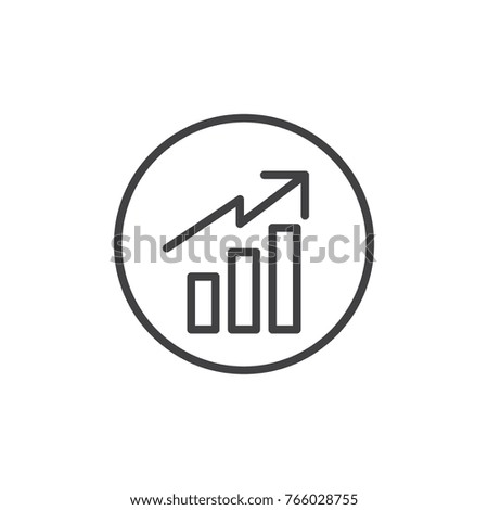 Business graph line icon, outline vector sign, linear style pictogram isolated on white. Trend up sales statistics symbol, logo illustration. Editable stroke