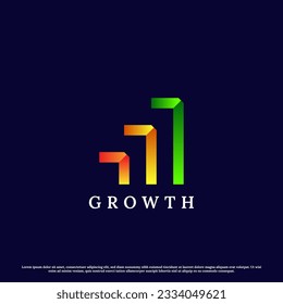 Business graph logo design illustration. Concept creative 3 bar diagram index chart growth financial accounting financial manager global corporate office. Abstract simple flat modern gradient icon.