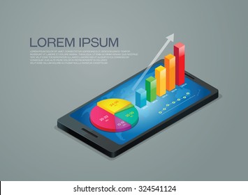 business graph mobile phone