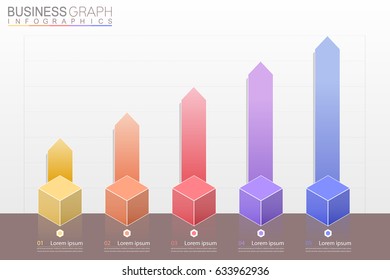 Business graph. modern business graph design template Info graphics chart.vector illustration
