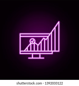 business graph neon icon. Elements of business set. Simple icon for websites, web design, mobile app, info graphics