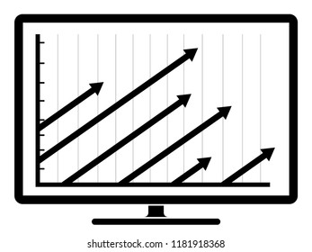 Business graph on a computer screen. Vector illustration design