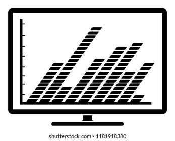 Business graph on a computer screen. Vector illustration design