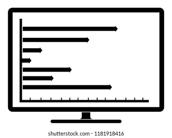 Business graph on a computer screen. Vector illustration design
