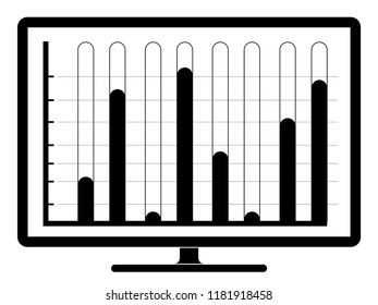 Business graph on a computer screen. Vector illustration design