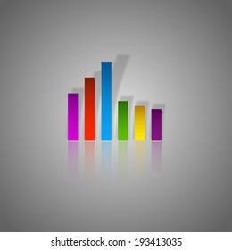 Business graph on the gray background. Vector modern design.