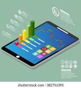 business graph on the screen