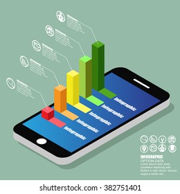 business graph on the screen