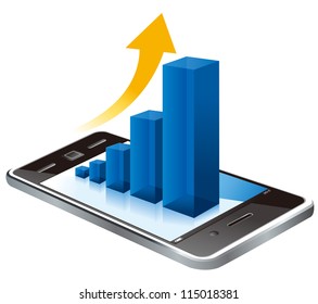 business graph on the screen vector