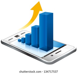 business graph on the screen vector