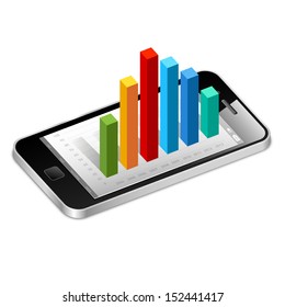 business graph on the screen vector
