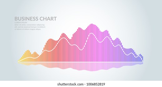 Business graph on a white background. Chart analysts of growth and falling profits. Vector illustration.