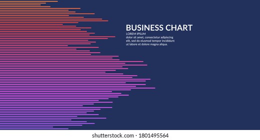 Business graph on a white background. Chart analysts of growth and falling profits. Vector illustration.