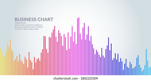 Gráfico de negocios sobre fondo blanco. Los analistas de los gráficos sobre el crecimiento y la caída de las ganancias. Ilustración vectorial.