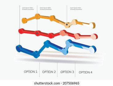 Business graph on white background. Vector illustration. . Can be used for infographics