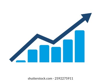 business graph on white background