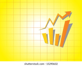 gráfico de negocios sobre fondo amarillo, fondo de pantalla