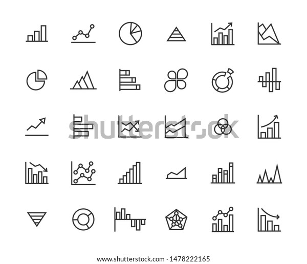 Business Graph Outline Icon\
Set