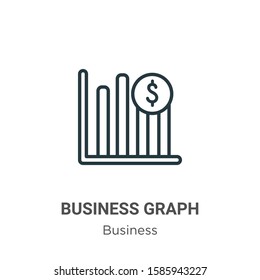 Business graph outline vector icon. Thin line black business graph icon, flat vector simple element illustration from editable business concept isolated on white background