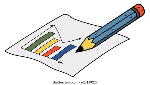 Business Graph , Pen, draw the graph. Vector illustration eps10