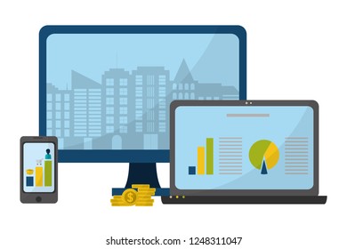 Business graph and profits
