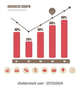 Business graph red color