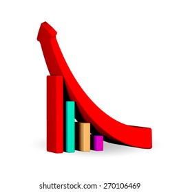 business graph with red rising arrow