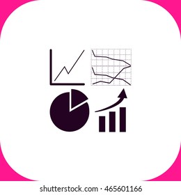 Business graph set vector icon on white background.