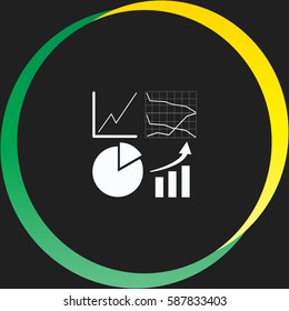 Business graph set vector  icon