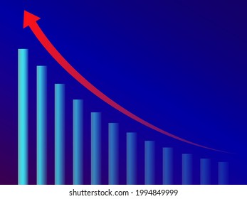 gráfico de negocios que muestra el crecimiento. Ilustración del vector