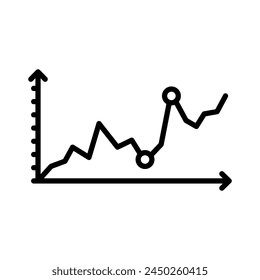 business graph shows growth vector design icon