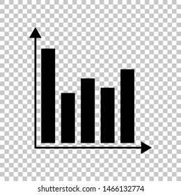Business graph sign. Black icon on transparent background. Illustration.