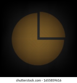 Business graph sign. Icon as grid of small orange light bulb in darkness. Illustration.