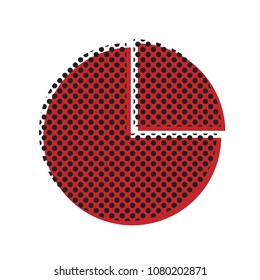 Business graph sign. Vector. Brown icon with shifted black circle pattern as duplicate at white background. Isolated.