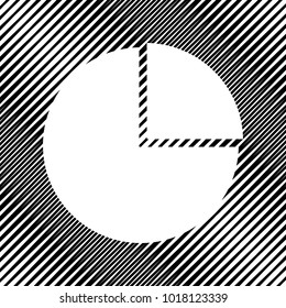 Business graph sign. Vector. Icon. Hole in moire background.