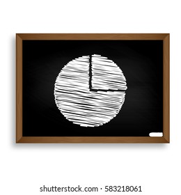Business graph sign. White chalk icon on black school board with