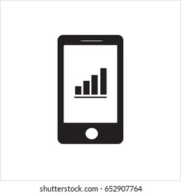 Business graph in smart phone application vector icon
