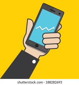 Business Graph in Smart Phone - vector