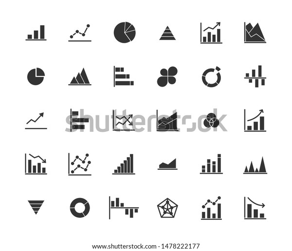 Business Graph Solid Icon\
Set