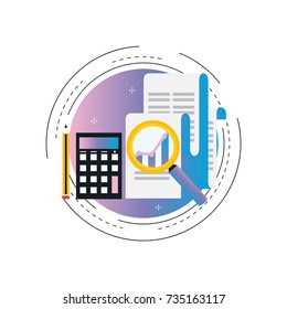 Business graph statistics gradient color vector illustration design. Business data analysis, financial research report, market stats, infographic elements. Design for web banners and apps